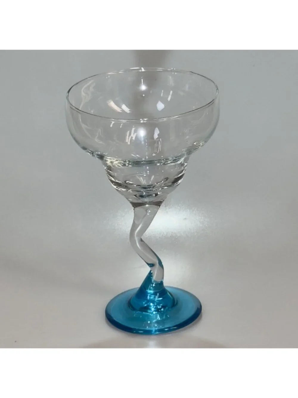 PartyLite Handmade Casa Glass Pitcher & Margarita Glass Set With Colorful Bases